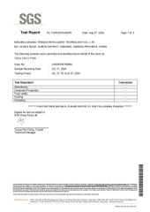 SGS TOFU CAT LITTER certificate from Nanjing Qixiang Tengda Intelligent Technology Co., Ltd