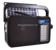 Portable Radio with Rechargeable Battery LED Light and USB Charging Slot - Image 1