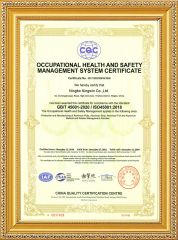 occupational health and safety management system certificate certificate from Ningbo Kingwin Co., Ltd.