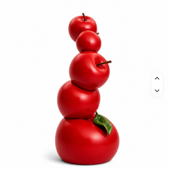 Realistic Fruit Art Statue Mirror Polished or Painted Apple Sculpture for Modern Hotel Plaza Garden Landscape Ornament - Image 2