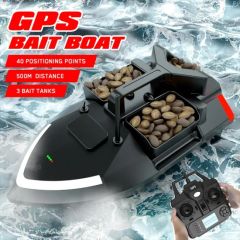 V020 RC Bait Boat GPS 40 Feeding Points Boat Autopilot Flashing Light 500m Fishing Bait Boats with 3 Bait Tanks 2kg Load - Image 1