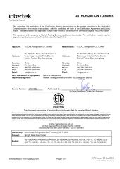 NSF Certificate certificate from TCCOOL Refrigeration Co., Limited