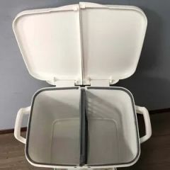 Kitchen Double Layer Garbage Storage Vertical Waste Sorting Bins with Wheel - Image 4