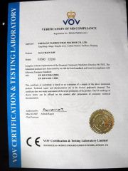 Certificate---VOV certificate from Taizhou Emas Machine Co., Ltd.