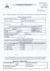 Certificate of Registration certificate from Ubungane ventures Ltd