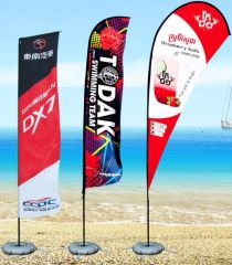 Factory Advertising Tear Drop Flying Feather Free Custom Banner Beach Flag Flags Banners - Image 1