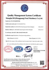 ISO certificate from Hg Industry Group Ltd.