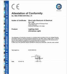 CE Certificate of chrsitmas Light certificate from Wuxi Lejin Electronic & Electrical Co., Ltd.