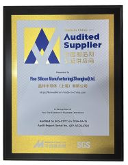 SGS certification certificate certificate from Fine Silicon Manufacturing(Shanghai)Ltd.