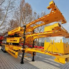 Durable 3-Axle 20FT 40FT Shipping Chassis Semi Trailer Tread 1820mm Shape Flatbed Condition New Material Steel Origin - Image 6