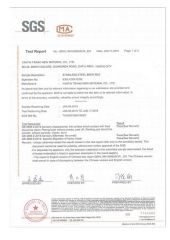 SGS certificate from Yantai Zhuyuan Environmental Tech Co., Ltd.
