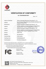 FCC CERTIFICATION certificate from Taizhou Geshengte Mechanical Technology Co., Ltd