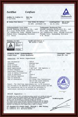TUV certificate certificate from KESHENG FILM-CAP