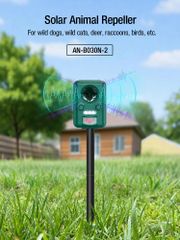 AOSION® Ultrasonic Solar Animal Repellent For Cat Bird Dog Fox AN-B030N-2 - Image 1
