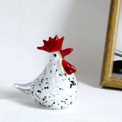 Colorful Art Deco Chicken Ornament Cartoon Design Glass Crafts Knick-Knack for Birthday Gift Decoration - Image 2