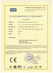 CE certificate from Yueqing Haitai Plastics Manufacture Co., Ltd.