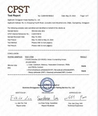 test report certificate of Dongguan Huaqi Sealing Co., Ltd. – certificate photo, supplier certificates section