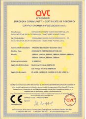 CE certificate from DONGGUANG XINGLONG PACKAGING MACHINERY CO., LTD.