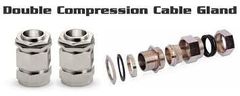 Double Compression Gland IP Rating IP55 Fire Resistance Flame Proof Certification Atex Certified Material Brass, Stainless - Excel Elektromech
