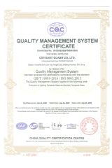 ISO9001 certificate from Ningbo Easting Tech Co., Ltd.