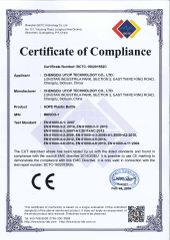 Certificate of HDPE bottle certificate of Chengdu Utop Technology Co., Ltd. – certificate photo, supplier certificates section
