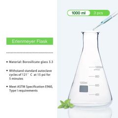 Triangle Flask Thickened Wall Conical Flask 50ml -10000ml Glass Erlenmeyer Flasks - Image 5