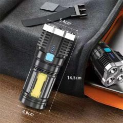 Handheld Emergency Searchlight High Power Four-Cell COB LED USB Rechargeable Flashlight Camping Searchlights Hunting Torch Light - Image 6