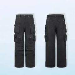 Washed Utility Trousers Custom Logo Style Loose Trademark JX Origin China Material Canvas Function Waterproof Model NO. - Image 2