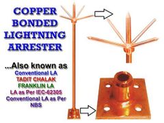 Conventional Copper Lightning Conductor Brand SABO Color Copper Type 5 Spikes Poles Number Spikes type Arrester Type - Image 3