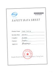 MSDS certificate from Taizhou City Florid Powder Coating Co., Ltd.