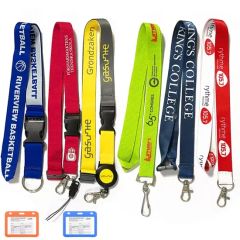 Personalized Printed Woven Nylon Polyester Lanyard Custom Plastic PVC Card Lanyards with ID Holder - Image 2