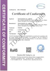 ROHS CERTIFICATE certificate from TDS ACOUSTIC CO., LIMITED