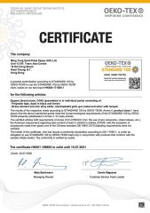 Fabric / Accessories OEKO-TEX Certified certificate from Mingteng Clothing Factory Ltd.
