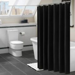 Solid Color Waterproof Polyester Shower Curtain Origin China Style Printed Model NO. Y-100 Location Shower Width - Image 1