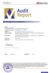 audio report certificate from Advantrio Packaging (Shandong) LLC