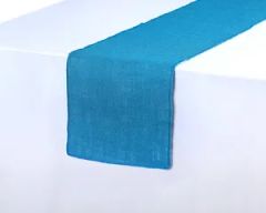 Customized Blue Finished Edge Home Decor Jute Table Runner - Image 4