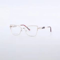 Custom Logo Printed Silver & Pink Myopia Optical Eyeglasses Frames - Image 4