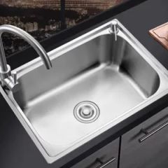 Stainless Steel 304 Single Basin Machine Pressed Sink for Kitchen - Image 4