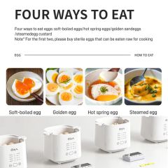 Quick Prep Compact Ceramic Egg Cooker with Versatile Cooking Options - Image 6