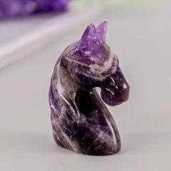 2.5inch Hot Sales Natural Amethyst Unicorn Carving Handcrafted Amethyst Unicorn for Crystal Crafts - Image 5