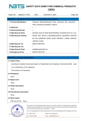 SDS certificate from Suzhou Health Run New Material Technology Co., Ltd.