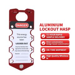 Heavy-Duty Aluminum Lockout Hasp with Custom Padlock Options Model NO. M-D24 Trademark QVAND Lock Hole Size 8mm Color - Image 1