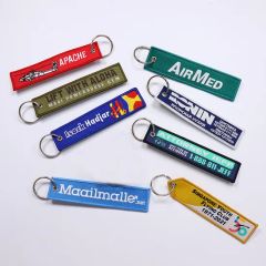 Custom Anime Fabric Woven Embroidery Patches Keychain Jet Tag Keychain - Image 6