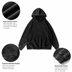 Washed 350gsm hoodies graphic pattern customized - Image 4