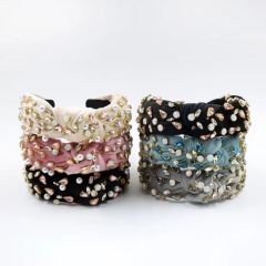 Sleep Headphones Bluetooth Headband Candy Cane Wool Glitter Knotted Headband Rhinestone Pearl Day Decorative Flower Fabric Flowers for Headbands - Qingdao Finestyle Fashion Accessory Co., Ltd