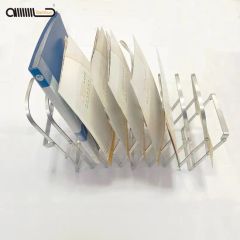 Customize Office File Storage Rack Stainless Steel Desktop Bookshelf - Image 1