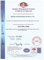 ISO certificate from Yongkang Sun City Industrial Co., Ltd.
