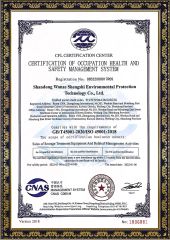 Occupational Health and Safety Management System Certification Certificate certificate from Shandong Wanze Shengshi Environmental Protection Technology Co., Ltd