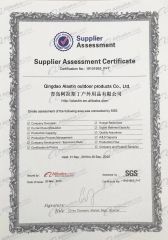 SGS certificate from Qingdao Alastin Outdoor Products Co., Ltd.