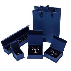 Wholesale Magnetic Closure Necklace Jewellery Gift Packaging Navy Blue Bracelet Box Paper with Logo - Shantou Eastcross Technology Co., Ltd